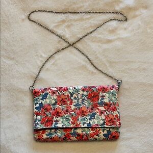 Kelly & Katie Red and Blue Floral Crossbody Bag